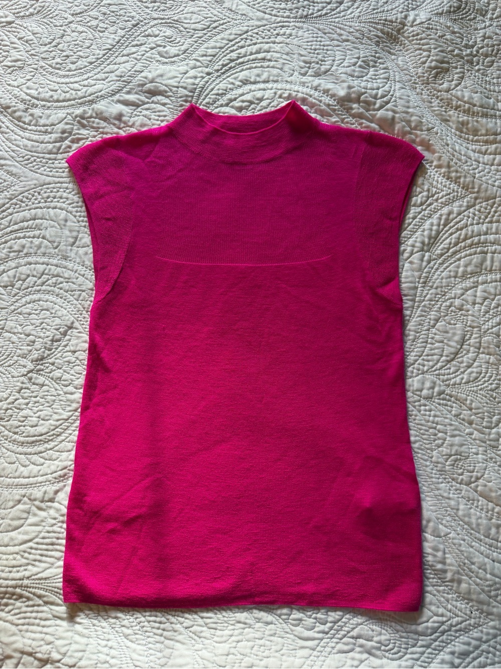 Maeve-Anthropologie Sleeveless Mock Neck Top - Hot Pink
